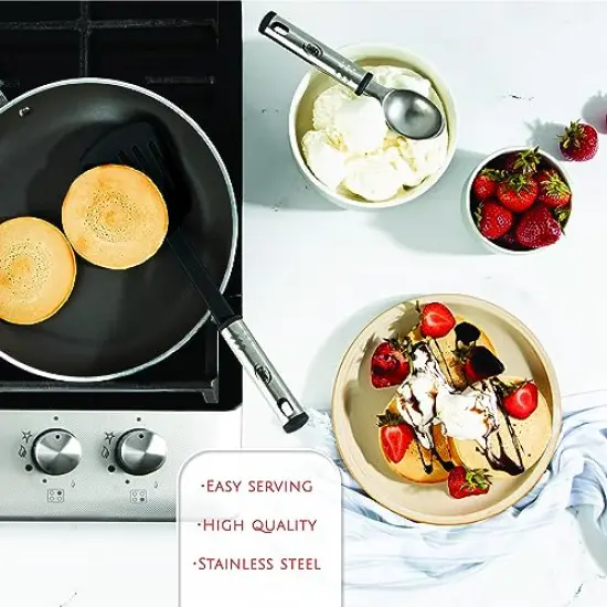 Kitchen Utensils Set Cooking Utensil Sets, Nylon and Stainless Steel Kitchen Gadgets Nonstick and Heat Resistant Home, House, Apartment Essentials Kitchen Accessories Must Haves Pots and Pans set {5}