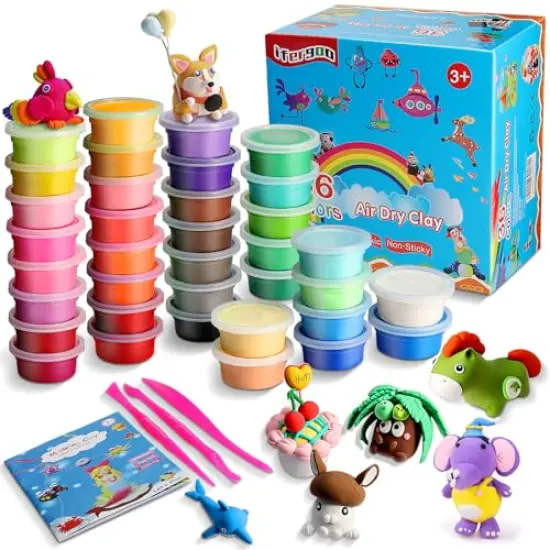 Modeling Clay Kit - 36 Colors Magic Air Dry Ultra Light Clay, Safe & Non-Toxic, Great Toy Gift for Boys and Girls {1}