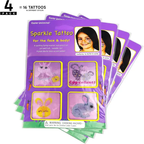Easter Glitter Sparkle Design Tattoos, pack of 16 by Easter Unlimited {1}