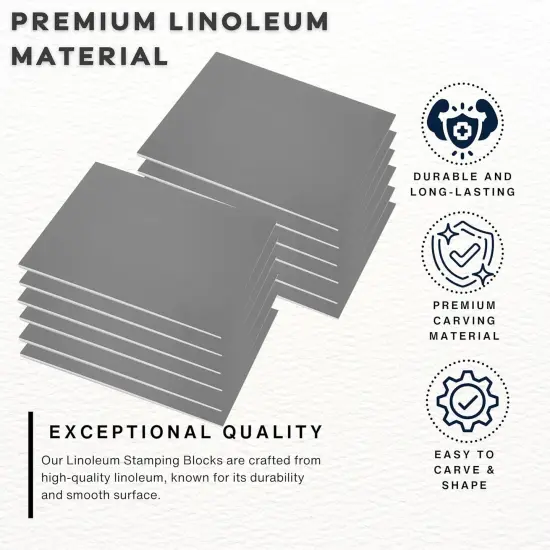 Linoleum Blocks for Printmaking (12pack) and Stamp Carving Tool - Printmaking Supplies for Rubber Stamp Carving Block Printing - Linoleum Carving Tools and lino Rubber Block Stamp Carving kit {5}