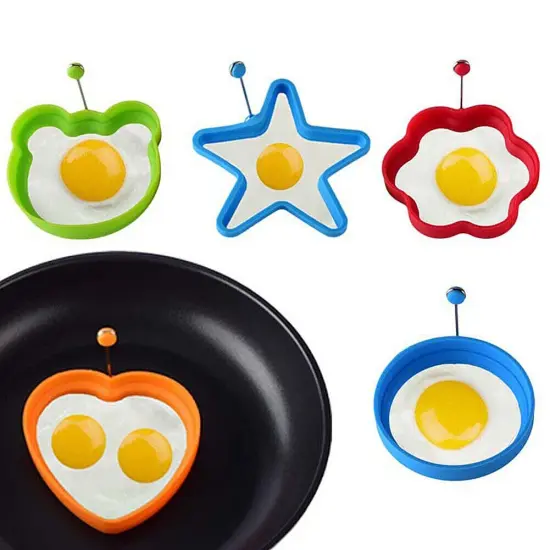 4 Non-Stick Silicone Egg Frying Mold Rings for Pancakes {2}