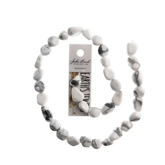 Earth's Jewel Semi-Precious 16" Howlite Irregular Natural Bead Strand {1}