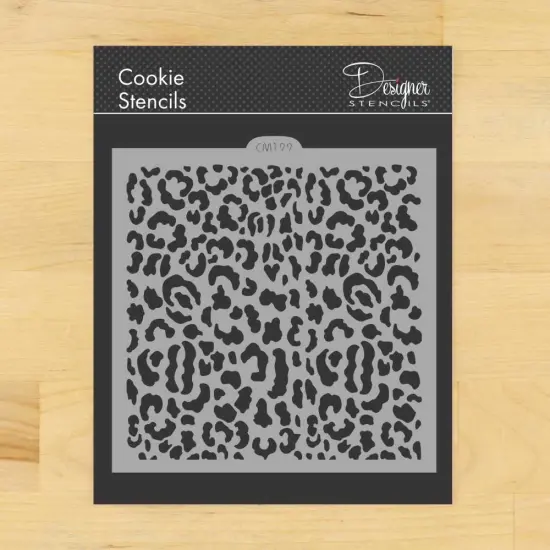 Leopard Skin Cookie and Craft Stencil | CM199 by Designer Stencils | Cookie Decorating Tools | Baking Stencils for Royal Icing, Airbrush, Dusting Powder | Craft Stencils for Canvas, Paper, Wood | Reusable Food Grade Stencil {1}