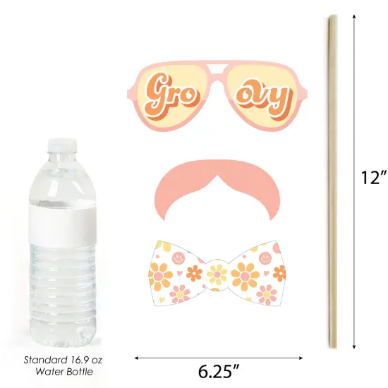 Big Dot of Happiness Stay Groovy - Boho Hippie Party Photo Booth Props Kit - 20 Count {5}