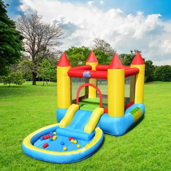 Kids Inflatable Bounce House Castle with Balls Pool and Bag {2}