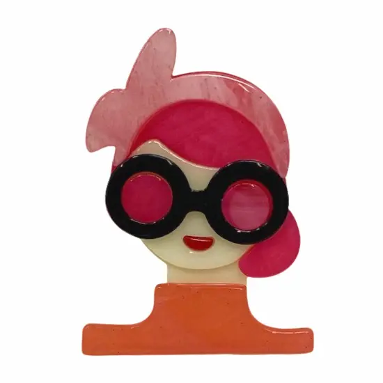 Wrapables Acrylic Fashion Brooch Pin for Sweaters, Coats, Scarves, and Bags, Bowknot Pink {1}