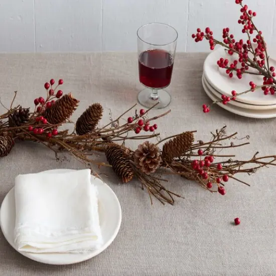 Summer EcoFaux Red Ilex Berry Garland, 6' artificial natural decoration by Bloomist {3}