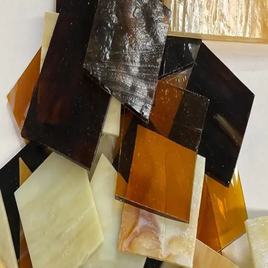 Mosaic Glass Stained Glass Scrap Pieces Sheets, Glass Mosaic Tiles for Crafts. Assorted Colors and Textures (1.5LB) {7}