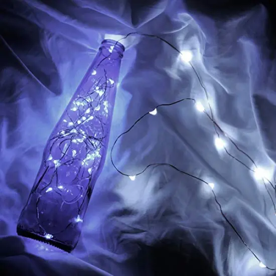 Ariceleo Led Fairy Lights Battery Operated, 1 Pack Mini Battery Powered Copper Wire Starry Fairy Lights for Bedroom, Christmas, Parties, Wedding, Centerpiece, Decoration (5m/16ft Cool White) {3}