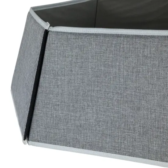 Northlight 26" Gray Burlap with Reindeer Hexagonal Christmas Tree Collar {4}