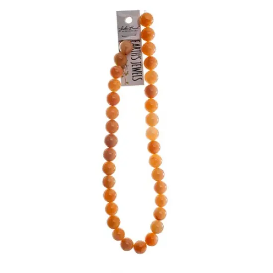 Earth's Jewel Semi-Precious Peach Aventurine Natural Round Strung Bead {2}