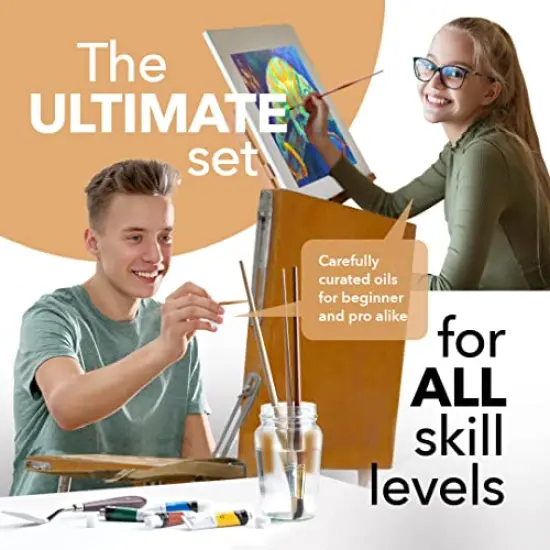 24 x 12ml Oil Paint Set | Great Value Set for Adult Artists, Beginners and Advanced | Vibrant Variety of Smooth-to-use Colors | In Impressive Presentation Box With Tutorial {5}