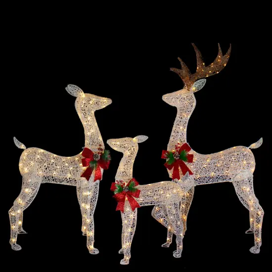 Northlight LED Lighted Reindeer Family Outdoor Christmas Decorations - Warm White - Set of 3 {1}