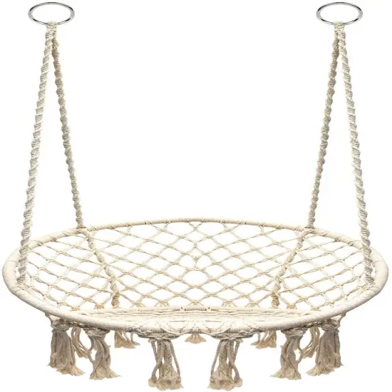 Sorbus Macrame Hanging Rope Chair {6}