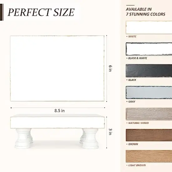 EOSAHR Decorative Wood Riser for Home Decor : Farmhouse Pedestal Stand for Display and Rustic Soap Holder for Sink Organizer - Retro Display Tray for Your Home, Livingroom, Bathroom,and Kitchen {3}