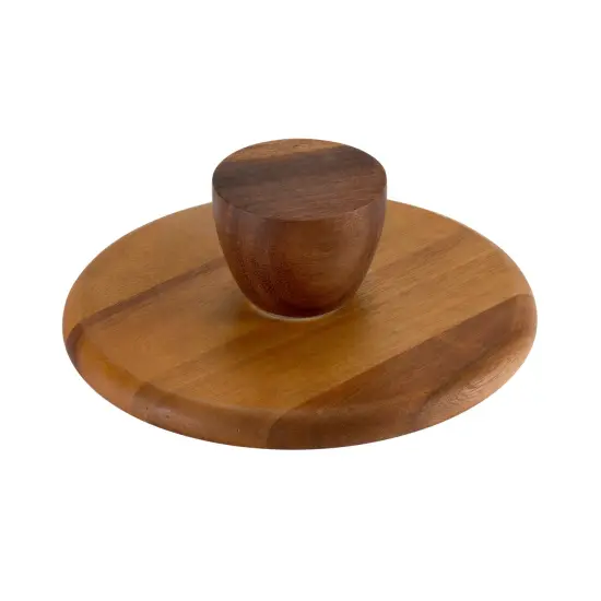 Kalmar Home Cake Stand - Black and Natural Acacia Base in Two Different sizes Natural base {3}