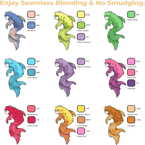 Ohuhu Honolulu B 48 Colors Alcohol-Based Markers - Dual Tip Brush & Fine {4}