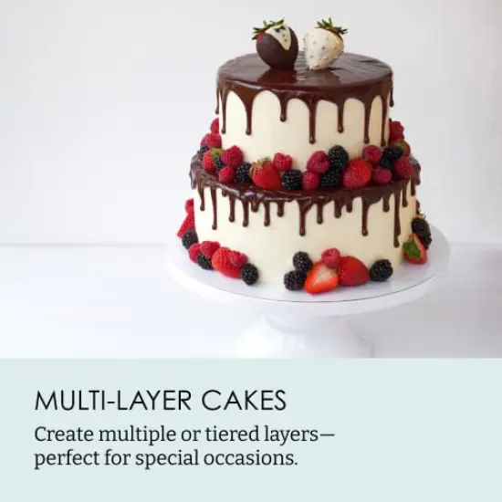 3 Piece Professional Non-StickRound Cake Pan Bakeware Set, Gray {6}