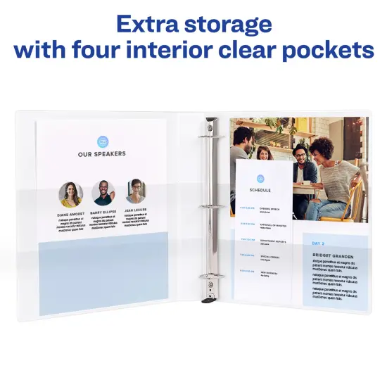 Avery Economy View 3 Ring Binders, 1 Inch Round Rings, 4 White Binders (46042) {4}