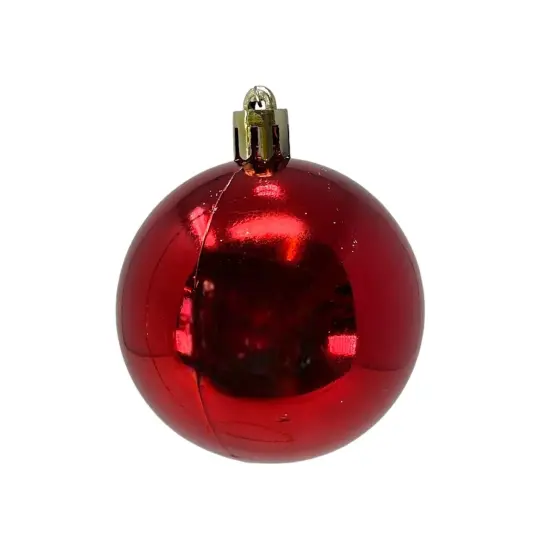12-Piece Set of 2.3-Inch Red Christmas Ball Ornaments {2}