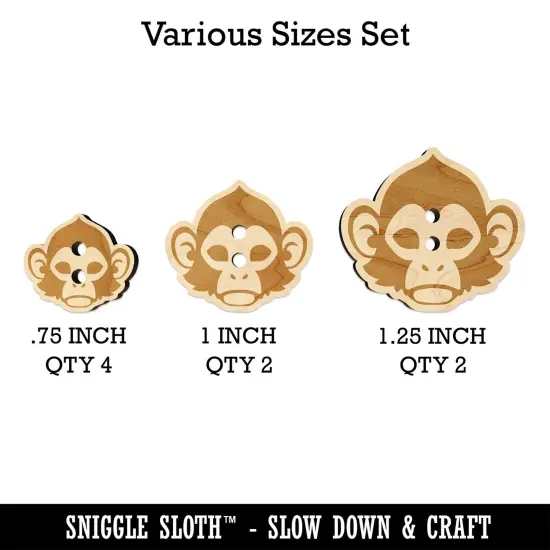 Capuchin Monkey Head Wood Buttons for Sewing Knitting Crochet DIY Craft {1}
