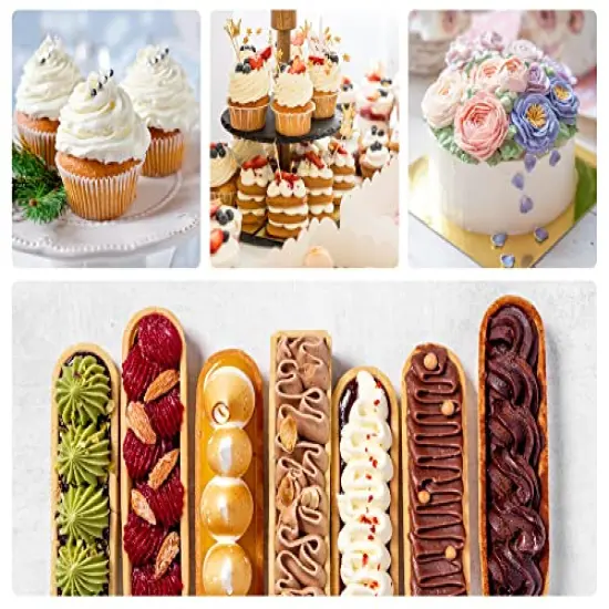 32-Piece Piping Bags and Tips Set with 24 Icing Piping Tips, 2 Reusable Pastry Bags 12 Inch, Reusable Piping Icing Bags and Tips, Cake Decorating Kit for Frosting Cookie, Cupcake {2}