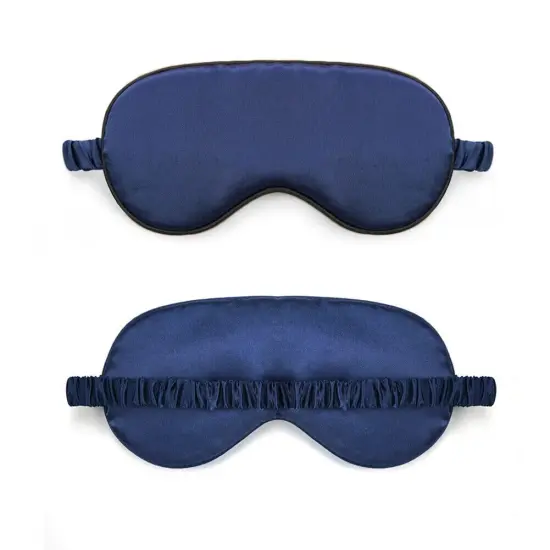 Kitcheniva Smooth Padded Double Sided Satin Travel Sleep Eye Mask Cover Navy blue {1}