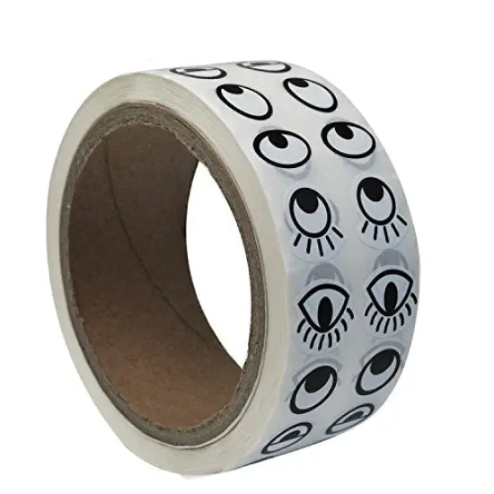 2000 Pieces Per Roll Black White Eye Stickers Labels {6}