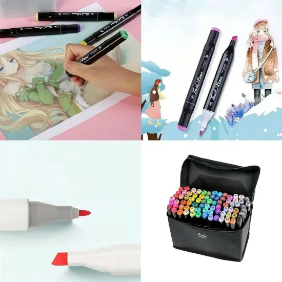 Permanent Double-Tipped Alcohol Marker Set {4}