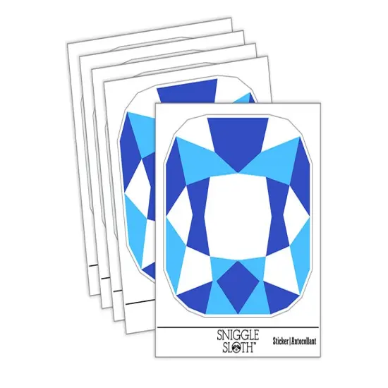 Antique Cushion Gem Cut Diamond Jewelry Waterproof Vinyl Phone Tablet Laptop Water Bottle Sticker Set - 5 Pack {2}