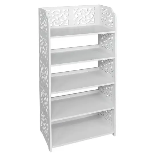 5 Tiers Storage Bookcase Organizer Standing Shoe Rack Shelf Cabinet. {3}
