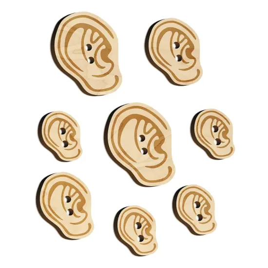 The Human Ear Wood Buttons for Sewing Knitting Crochet DIY Craft {7}