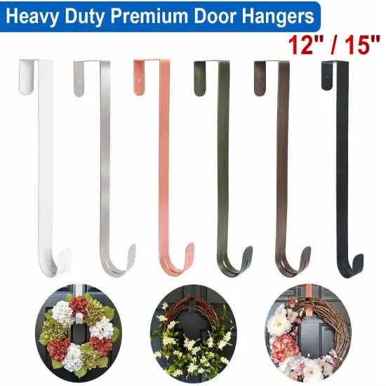 Front Door Christmas Wreath Metal Hanger Hooks 12"/15" {3}