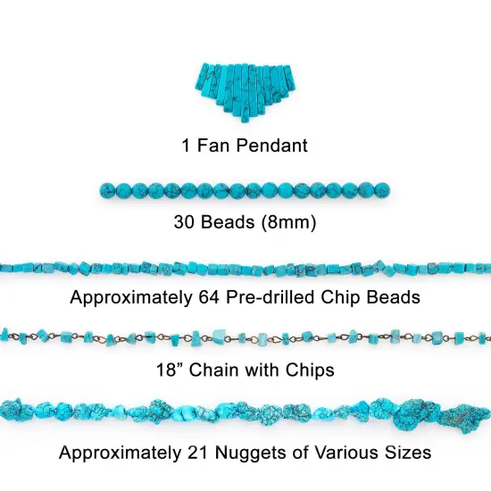 Turquoise Gemstone Bead Assortment Collection for Jewelry Making Value Pack {3}