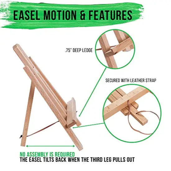 11" Small Tabletop Display Stand A-Frame Artist Easel - Beechwood Tripod, Painting Party Easel, Kids Students Classroom Table School Desktop - Portable Canvas Photo Picture Sign Holder {5}