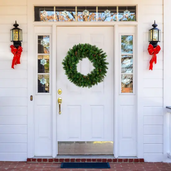 Northlight Pre-Lit Royal Oregon Pine Artificial Christmas Wreath - 24" - Clear Lights Green {4}