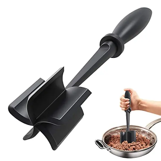 Meat Chopper, Heat Resistant Meat Masher for Hamburger Meat, Ground Beef Smasher, Nylon Hamburger Chopper Utensil, Ground Meat Chopper, Non Stick Mix Chopper, Mix and Chop, Potato Masher Tool {2}