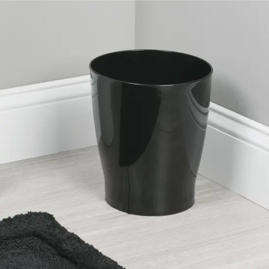 mDesign Small Round Bathroom 1.25 Gal. Trash Can Wastebasket {2}