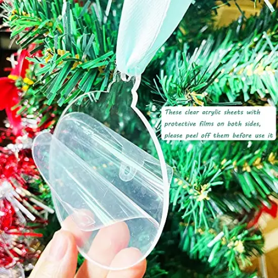 20Pcs 3 Inch Clear Blank Acrylic Christmas Ornaments 2023 Unfinished Round Acrylic Christmas Ornaments for DIY Craft Hanging Ornaments for Christmas Tree Decoration Xmas Day Home Party Decorations {5}