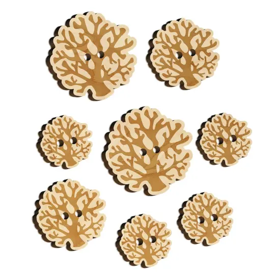 Coral from the Ocean Reef Wood Buttons for Sewing Knitting Crochet DIY Craft {7}