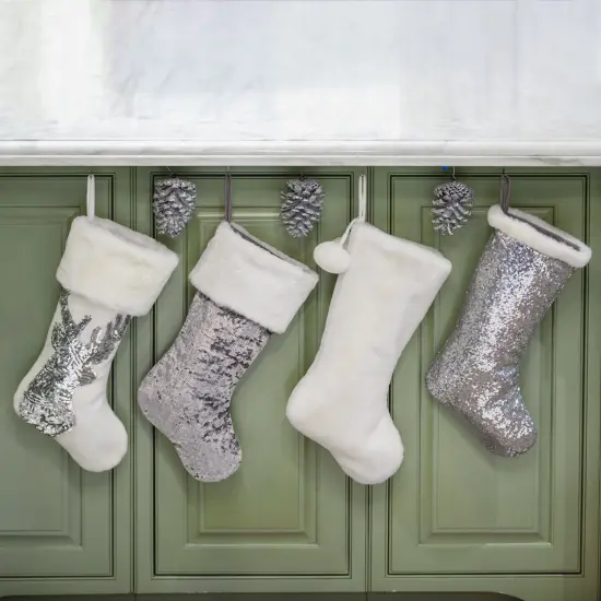 Reflective Silver Sequin Stocking {3}
