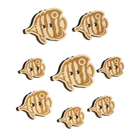 Butterfly Fish Wood Buttons for Sewing Knitting Crochet DIY Craft {7}