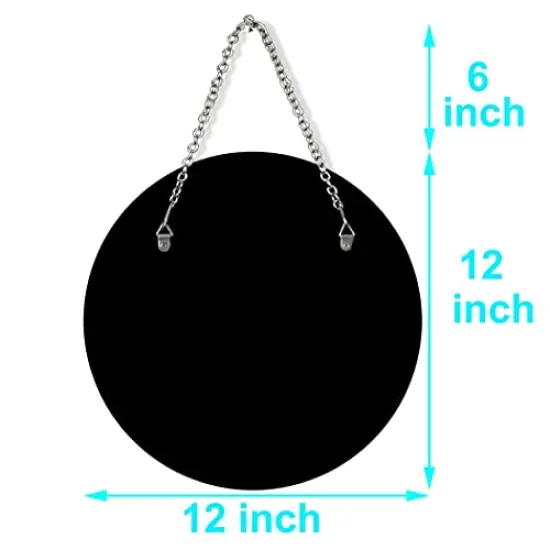 Crush Diamond 12 inch Wall-Mounted Mirrors with Iron Chain Home Decoration Round Silver Crystal Sparkling Decorative Mirror {3}