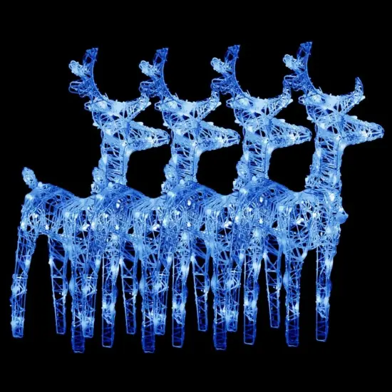 4 pcs Christmas ReindeersBlue 160 LEDs Acrylic {2}