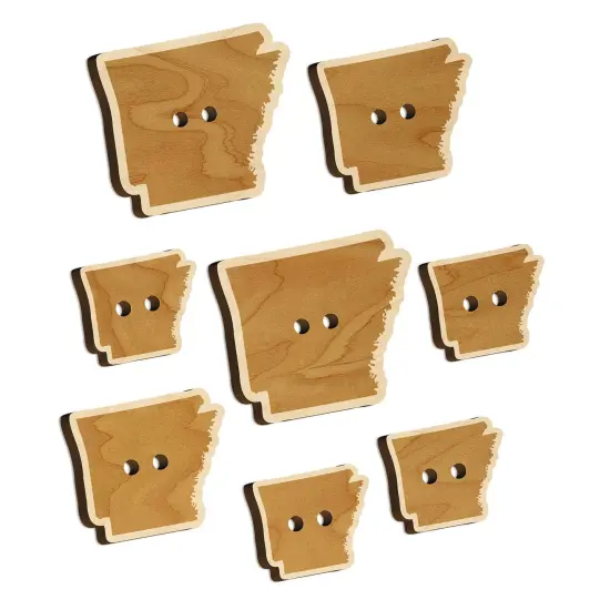 Arkansas State Silhouette Wood Buttons for Sewing Knitting Crochet DIY Craft {7}