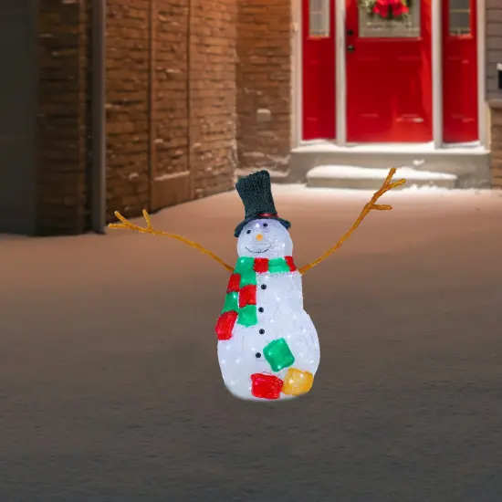 Northlight Lighted Commercial Grade Acrylic Snowman Outdoor Christmas Decoration - 23" White {3}