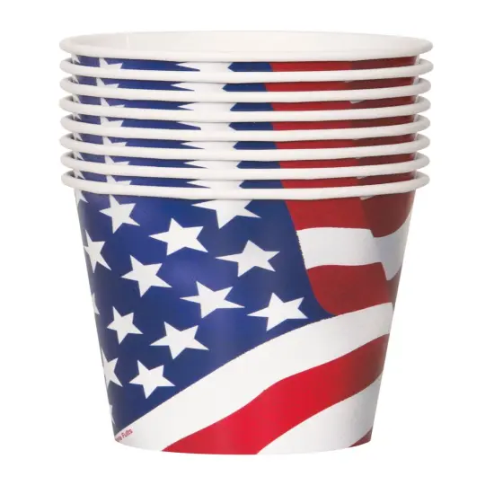 USA Flag 9oz Paper Cups, 8ct {1}