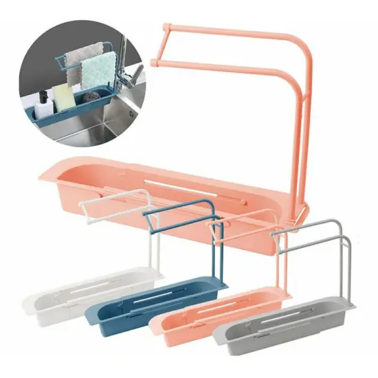 Kitcheniva Sink Rack Telescopic Holder Expandable Storage Drain White {3}