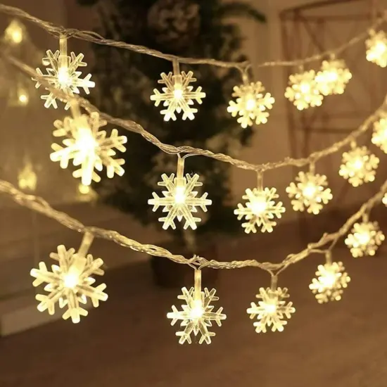 Snowflake string lights 20ft 40LED Christmas Party Decor (Warm White) {1}