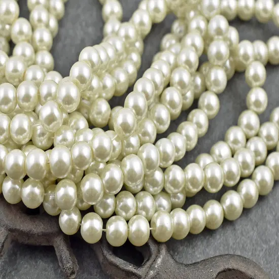 Creamy White Pearl Round Beads (32 inch strand) -- Choose Your Size {3}